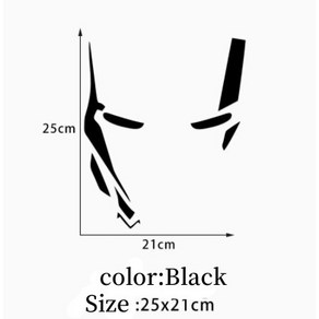 차량 인테리어 소품 스티커 아이언 맨 마블 비닐 액세서리 데칼 차폐 바디 자동차꾸미기, 블랙 25x21cm, 1개