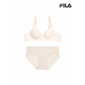 휠라 언더웨어 에센셜 베이직 샌드화이트 브라 팬티 세트 FI4BAF1644FSWH 2SKU