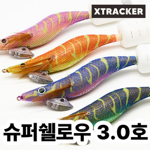 엑스트래커 스퀴드프로 에기 3.0호 슈퍼쉘로우타입 4P세트, 4개, 혼합색상, 12.7g