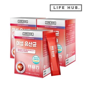 라이프허브 여성 유산균 3세트 (2g x 90포), 3개, 60g