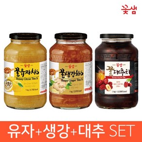 꽃샘 꿀유자차S +꿀생강차S +꿀대추차 SET (3KG)