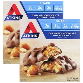 Atkins 앳킨스 카라멜 초콜릿 너트 롤 바 X 2