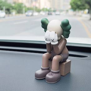 KAWS 카우스 피규어 차량용 실내장식 인테리어 소품 악세서리, 카우스B, 브라운, 1개