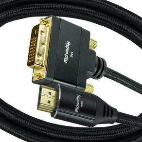 리체비티 하이퀄리티 4K HDMI to DVI 케이블 HDMI2.0 DVI-D DualLink, 2m, 1개