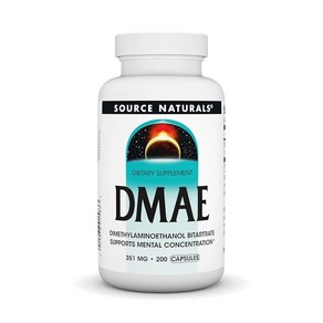 Souce natuals Natuals DMAE (Dimethylaminoethanol Bitatate) - 정신 집중력 지원 캡슐 200정, 1개