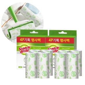 3M 스카치브라이트 테이프클리너 돌돌이 중형 리필 4R + 4R 1세트