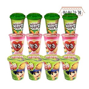 아트박스/씩씩가게 홈런볼컵 51g + 칸쵸컵 88g + 씨리얼컵 89g 4개씩 12ea, 4세트