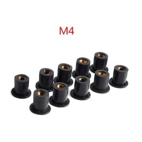 10pcs m4/m5/m6 고무 우물 견과류 맹인 패스너 윈드 스크린 앞 유리 유리 페어링 카울 패스너 액세서리 오토바이