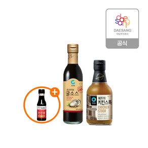 청정원 프리미엄 굴소스500g+치킨스톡340g+(증정)진간장200ml, 1세트, 840ml