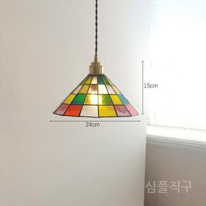 스테인드글라스큐브조명 천장 펜던트 조명 샹들리에 유리 식탁 카페 빈티지 천장등 밝은 컬러, C. 트라이앵글 샹들리에