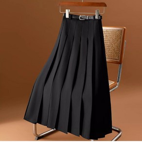 여성용 정장 미디 스커트 A라인 플리츠 스커트 Women's Half Skirt