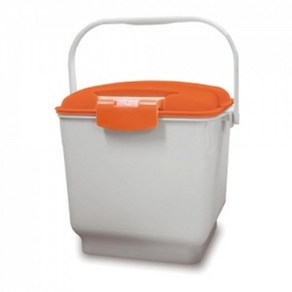 HDPE 잠금형 음식물쓰레기통 PCS-10L(10L) 음식물쓰레, 주황, 1개