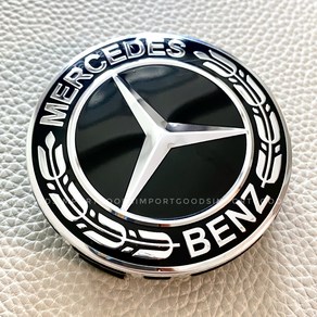 BENZ 벤츠 휠캡 올블랙 호환품 75mm 클립형 1대분 4개세트, 4개