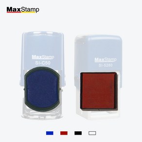 [삼촌네도장] 맥스 원형 정사각 자동스탬프 잉크 패드 MAX STAMP, 30.SI-5280(30x30mm), 2.적색패드