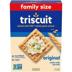 Triscuit 통곡물 밀 크래커 비건 크래커 12.5온스 1병