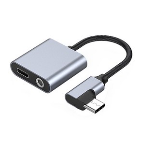 바라보고 이어폰 3.5mm to USB C타입-C타입 60W 2in1 고속충전 듀얼 젠더 TA24