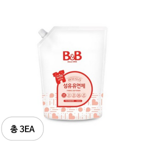 비앤비 섬유유연제 자스민 캡형 리필 1800ml, 1.8L, 3개