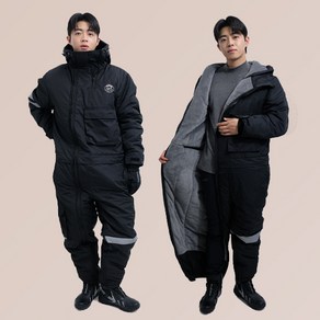 서브22 전신 오토바이 일체형 방한복, 기모, 블랙, 3XL