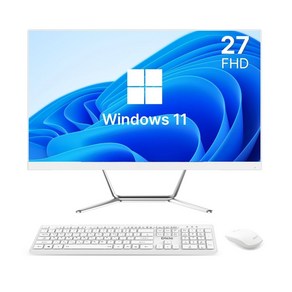 디클 일체형 PC 셀러론-N5095 무선키보드 마우스 포함, 화이트, A27N, 256GB, 8GB, WIN11 Home