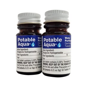 Potable Aqua Wate Puification Tablets Potable 휴대용 아쿠아 정수 정제 캠핑 하이킹 비상 상황 자연 재해 및 국제 여행을 위한, 1개, Blue