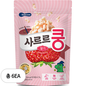 베베쿡 사르르쿵 딸기 과자 23g, 딸기맛, 6개