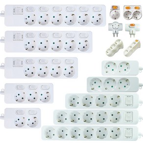 국내 제조 생산 멀티탭 안전 접지 2구 3구 4구 5구 6구 1.5M 3M 5M 7.5M 10M 콘센트, 안전 3구 (10A), 1개, 화이트