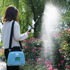 태월 전동 압축분무기 배부식 농약분무기 소독용 약살포기 휴대용 전동분무기 5L 블루