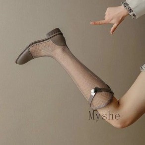 [Myshe]여성 여름 트렌드 망사 펀칭 부츠 롱 부츠 hg7 51661228