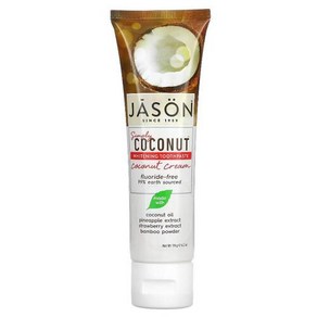 제이슨 내추럴 Jason Natual Simply Coconut 미백 치약 코코넛 크림 119G 4.2OZ), 1개