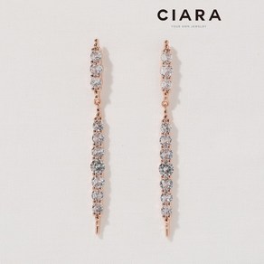 CIARA 14K Casoia 디에치 샤이닝스톤 드랍 귀걸이(SilvePin)