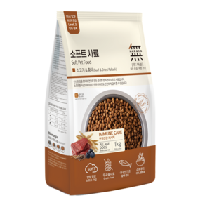 무마진 강아지 소프트사료 3kg (1kg x 3) 소고기와 황태 연어와 황태 오리고기와 황태, 1kg, 3개, 소고기+연어