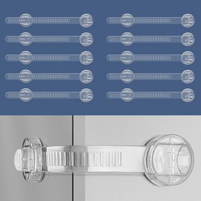 일상팡팡 투명 원터치 길이조절 서랍 잠금장치 세트, 10개