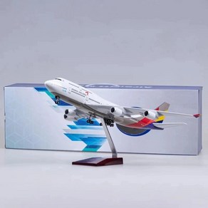 아시아나 항공기 모형 모델 항공 승객 비행기 공군 수집, 1.B747Asiana, 1개, A.NO light