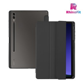 라이노핏 (갤럭시탭 S9+ / S10+ 공용) 클리어쉴드 북커버 케이스, 블랙