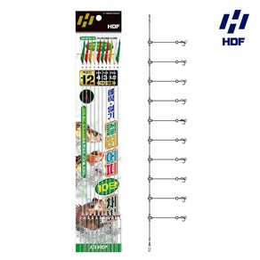 HDF 해동 볼락 열기 컬러 어피 10단 채비 HA-4016 선상 볼락 열기 우럭 바늘 카드채비, 1개, 1개입