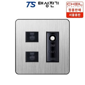 제일전기 디아트 실버헤어라인 8P 2구 + CATV 2방(2개용), 1개