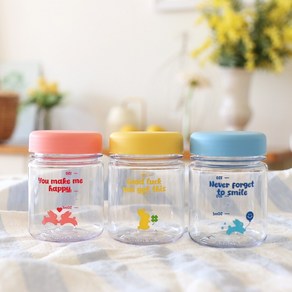 [헤이라이크] 스마일 초미니 보틀 어린이집 물병 간식통, 3개, 200ml, 핑크+하늘+연노랑