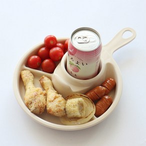 손잡이 캠핑접시 3칸 4칸 앞접시 나눔접시 컵홀더 식판, 1개