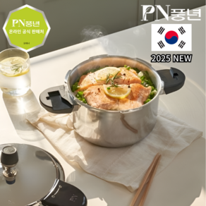 PN풍년 압력솥 통5중 하이클래드 프로IH 스텐레스 4인용 6인용 8인용 10인용, 6L, 스텐