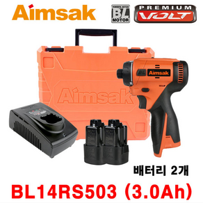 아임삭 BL14RS503 충전 토르크 드라이버 14.4V 3.0AH 배터리 2개 풀세트, 1개