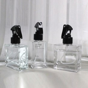 향수 룸스프레이 건 용기 - 투명 사각 타입, 수이 정사각 건 스프레이(100ml), 1개