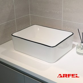 ARFEL 아르펠 도기 사각 테두리 탑볼세면기 H-263, 블랙263B-c33, 선택안함, 1개, 블랙