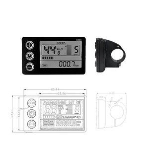 전동킥보드계기판S866 전기 자전거 LCD 디스플레이 방수 플러그와 전자 스쿠터 미터 제어판 24V 36V 48V, 한개옵션0, 1개