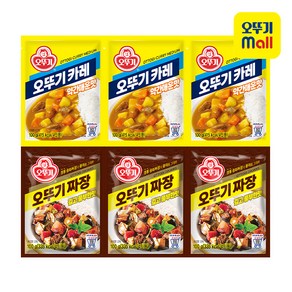 오뚜기 분말카레 약간매운맛 3개+짜장 3개, 1세트, 600g