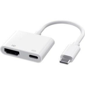 아이폰 15 16부터 TV까지 사용할 수 있는 AIRSky USB C to HDMI 어댑터 100W 고속 충전 및 4K 60Hz 컨버터를 갖춘 타입 디지털 AV iPhone15, White