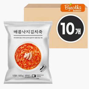 새싹푸드 매콤 낙지김치죽 500g 냉장 간편죽 건강 영양식 아침 식사대용 파우치 죽 간식 대용량 업소용 식당용, 10개