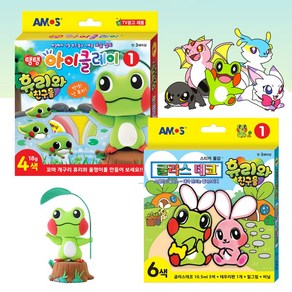 [아모스 공식몰] 아모스 아이클레이 휴리와 친구들 1+글라스데코 휴리와 친구들 1 세트