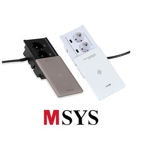 한샘 MSYS 슬라이딩 2구 콘센트 2 in 1 무선 휴대폰충전, 화이트, 1개