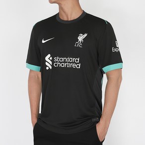 나이키 EPL 리버풀 FC 스타디움 AWAY Uniform 반팔 저지 202425 블랙-화이트 로고