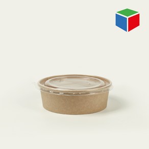 종이용기 KR-1516 (원형/크라프트/PP뚜껑)-500ml 50개, 1개